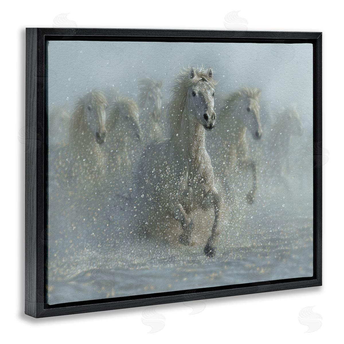 Collin Bogle Running Wild Horses Splashing Canvas Wall Art Print