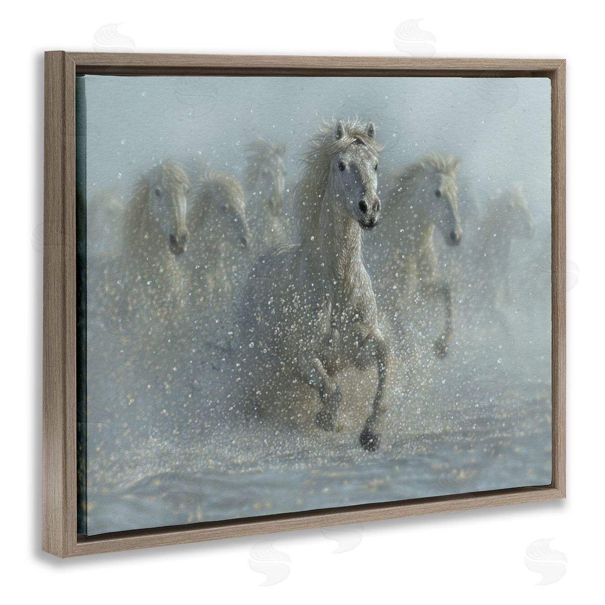 Collin Bogle Running Wild Horses Splashing Canvas Wall Art Print