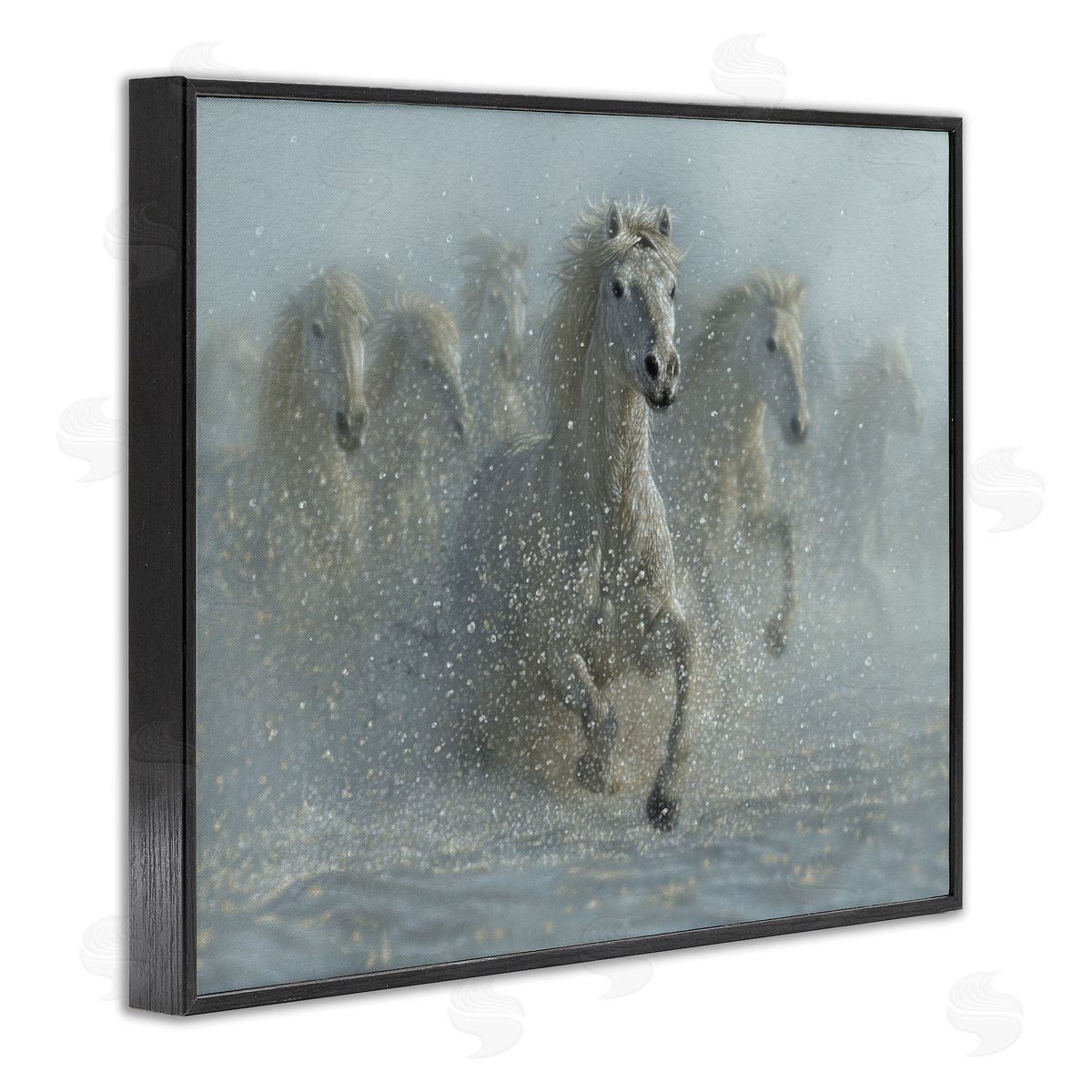 Collin Bogle Running Wild Horses Splashing Canvas Wall Art Print