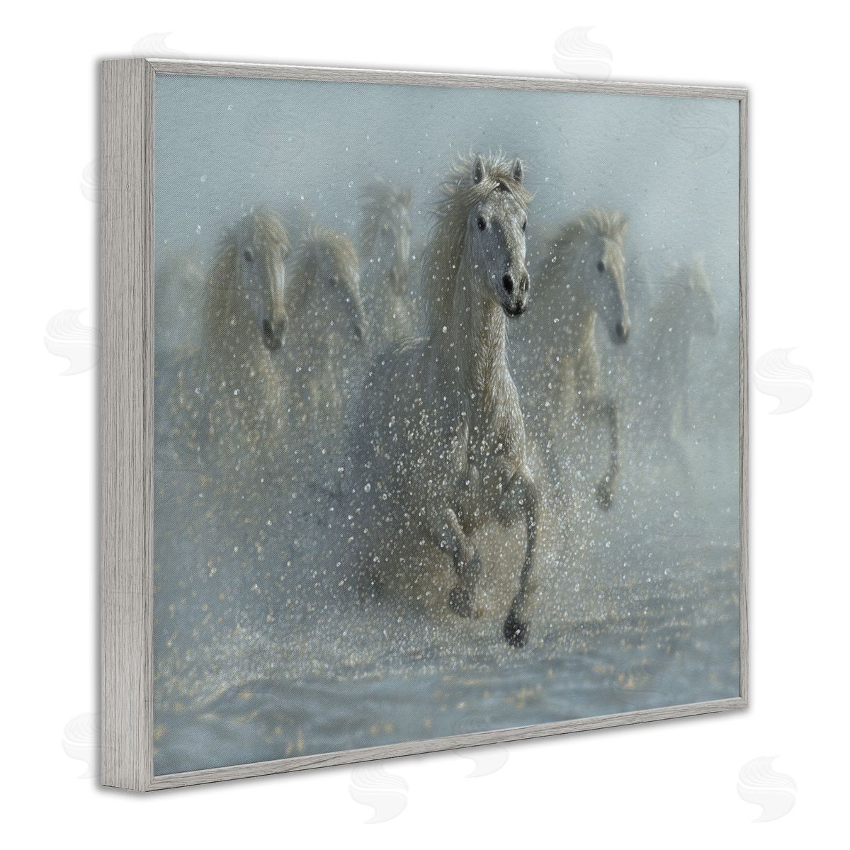 Collin Bogle Running Wild Horses Splashing Canvas Wall Art Print