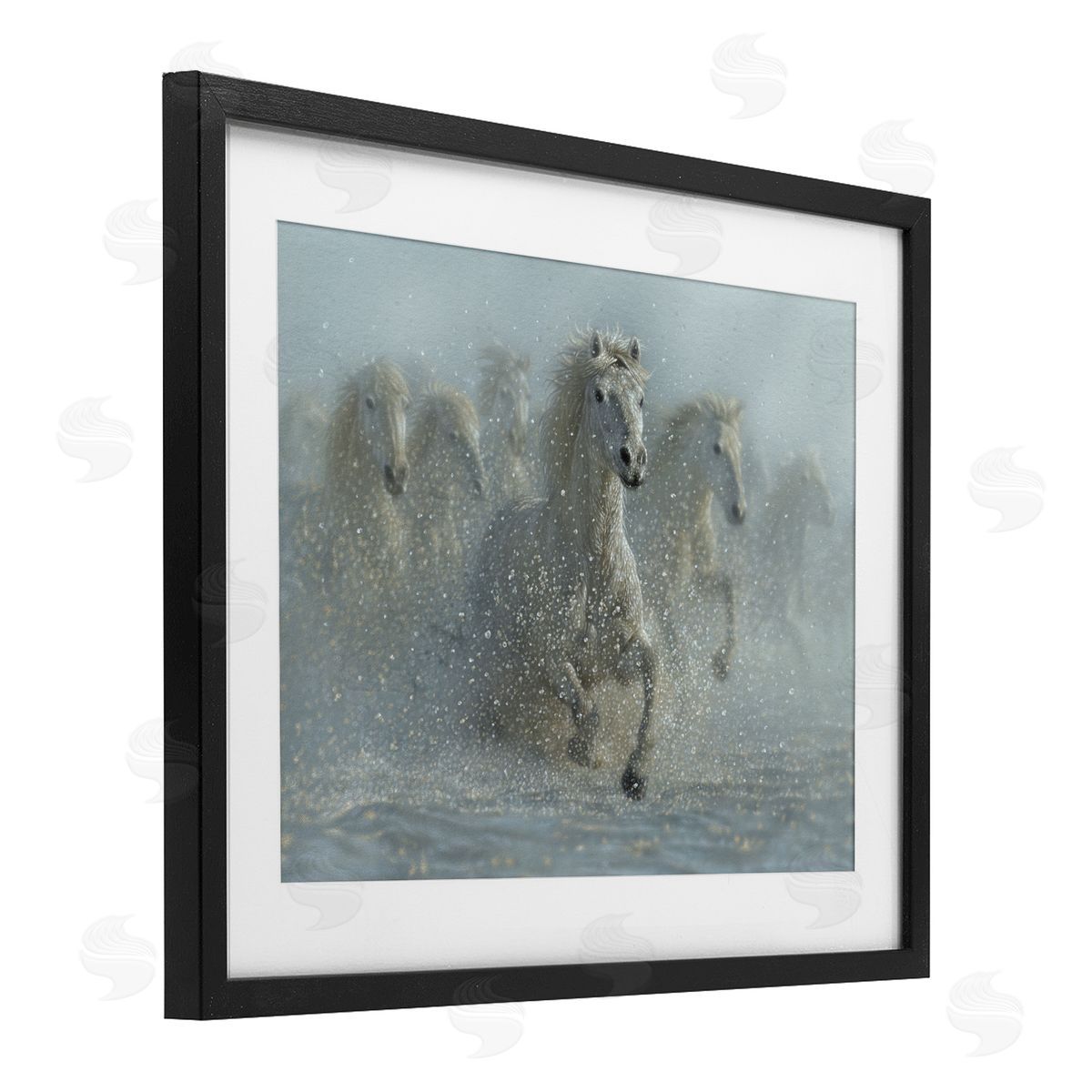 Collin Bogle Running Wild Horses Splashing Canvas Wall Art Print