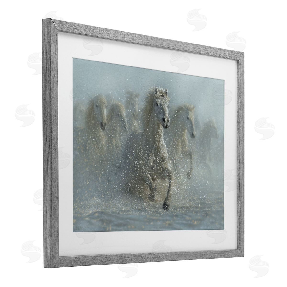 Collin Bogle Running Wild Horses Splashing Canvas Wall Art Print