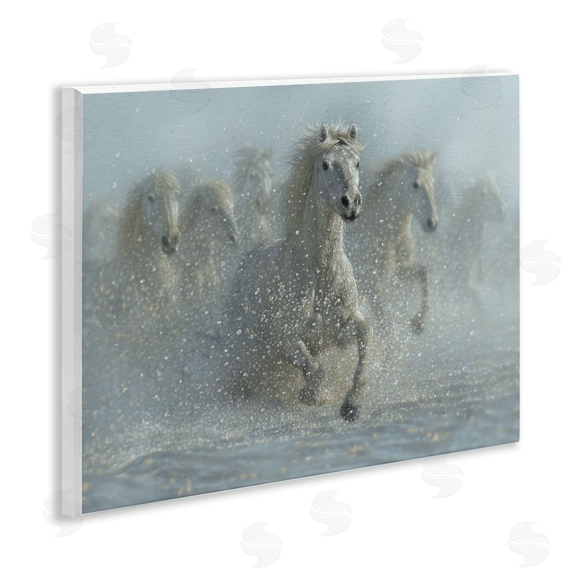 Collin Bogle Running Wild Horses Splashing Canvas Wall Art Print