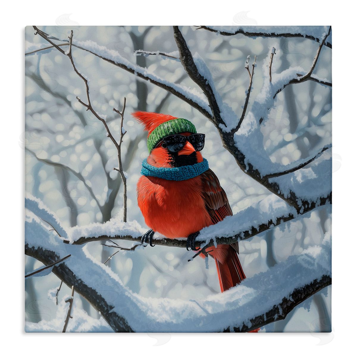 Jim Baldwin Winter Cool Cardinal Canvas Wall Art Print