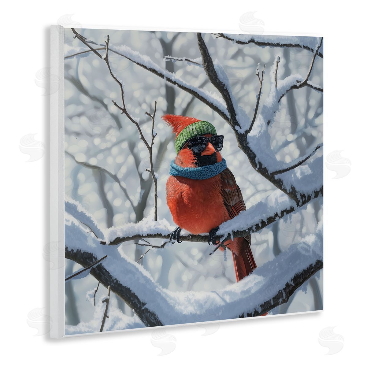 Jim Baldwin Winter Cool Cardinal Canvas Wall Art Print