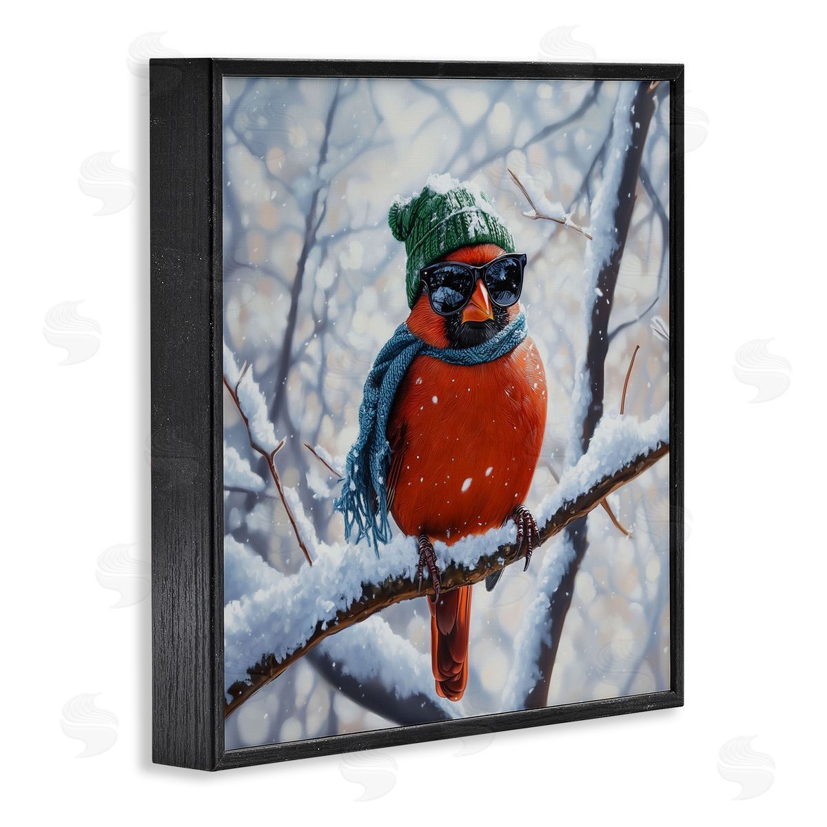 Jim Baldwin Christmas Cool Cardinal Canvas Wall Art Print