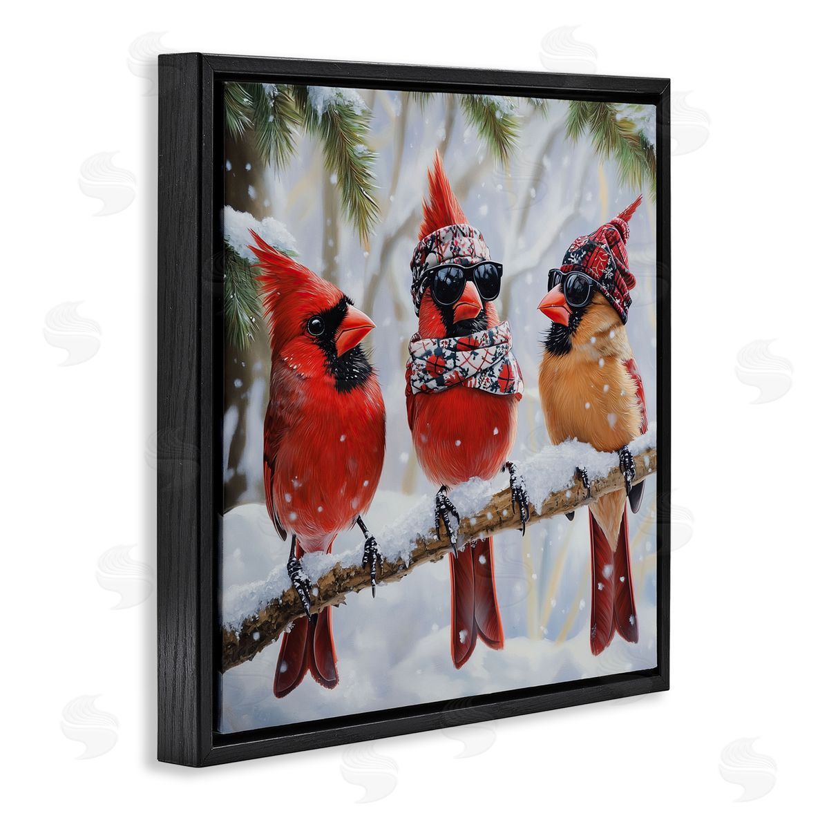 Jim Baldwin Row of Cool Cardinals Canvas Wall Art Print