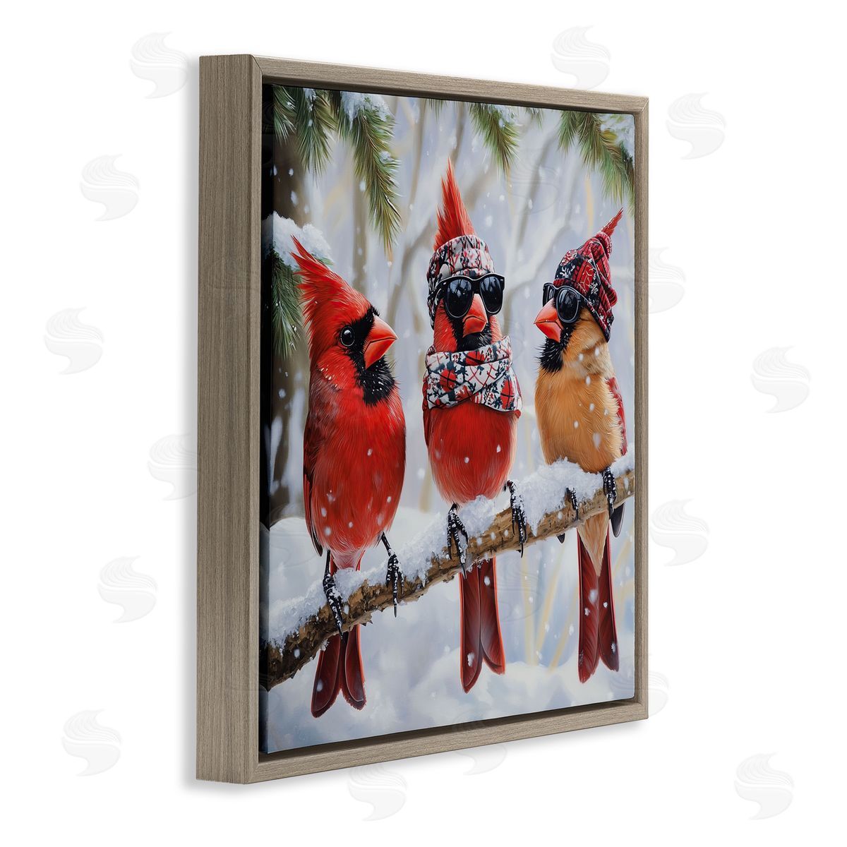 Jim Baldwin Row of Cool Cardinals Canvas Wall Art Print
