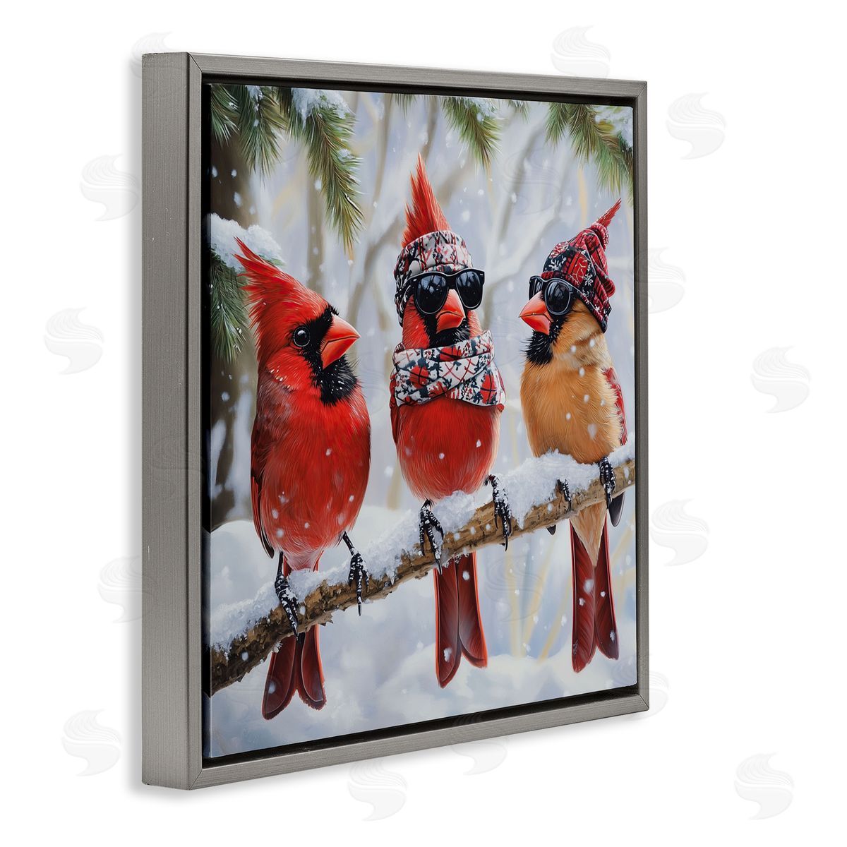 Jim Baldwin Row of Cool Cardinals Canvas Wall Art Print