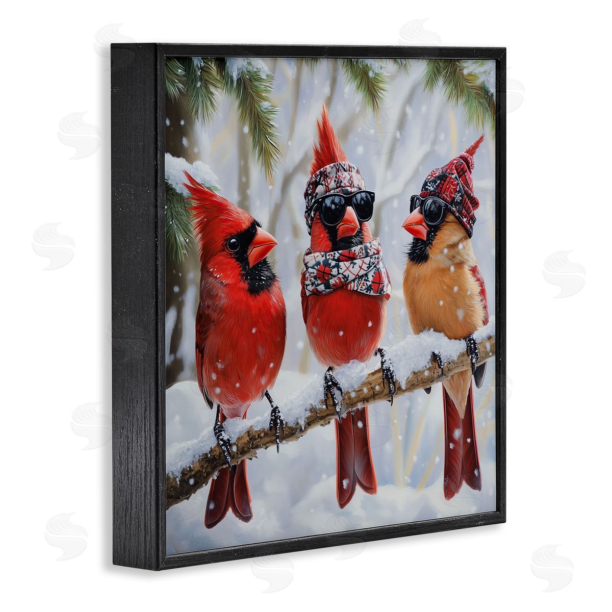 Jim Baldwin Row of Cool Cardinals Canvas Wall Art Print