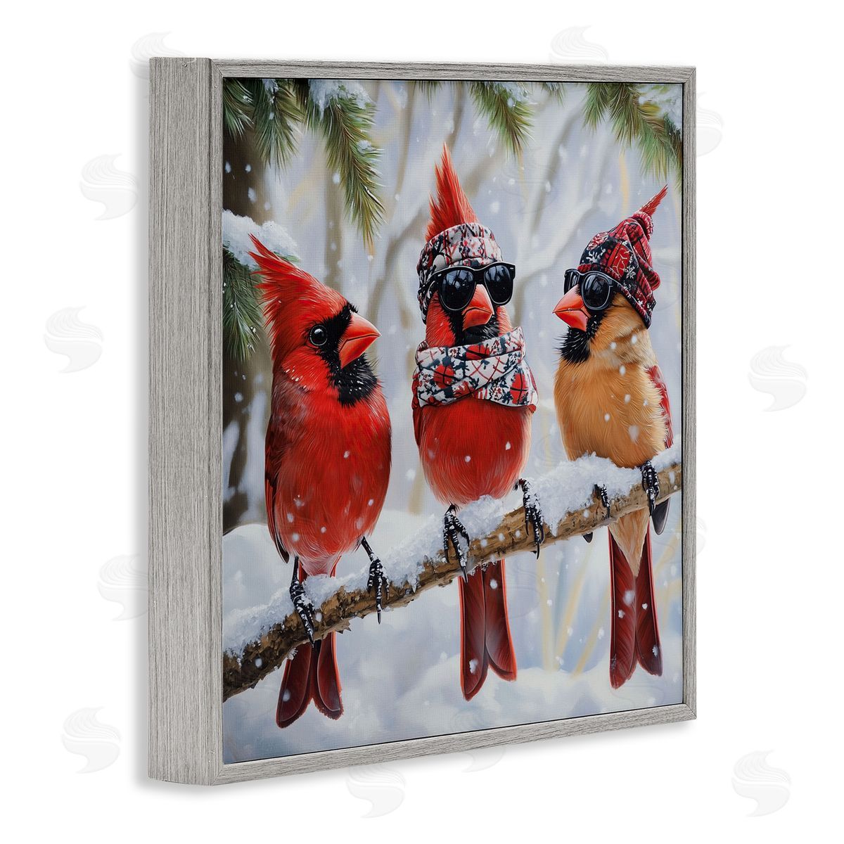 Jim Baldwin Row of Cool Cardinals Canvas Wall Art Print