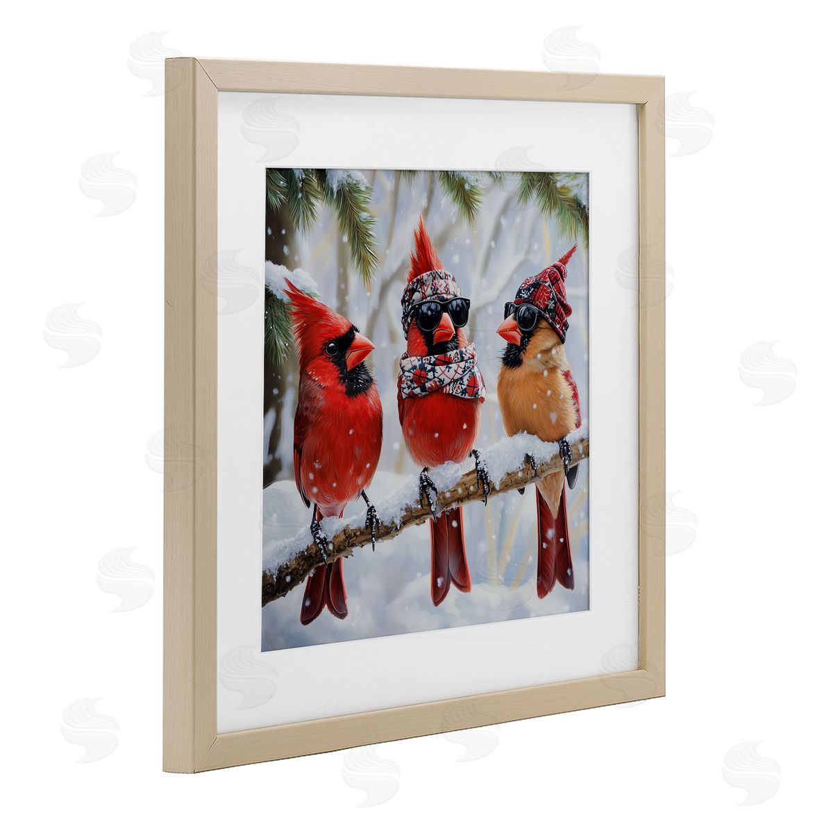 Jim Baldwin Row of Cool Cardinals Canvas Wall Art Print