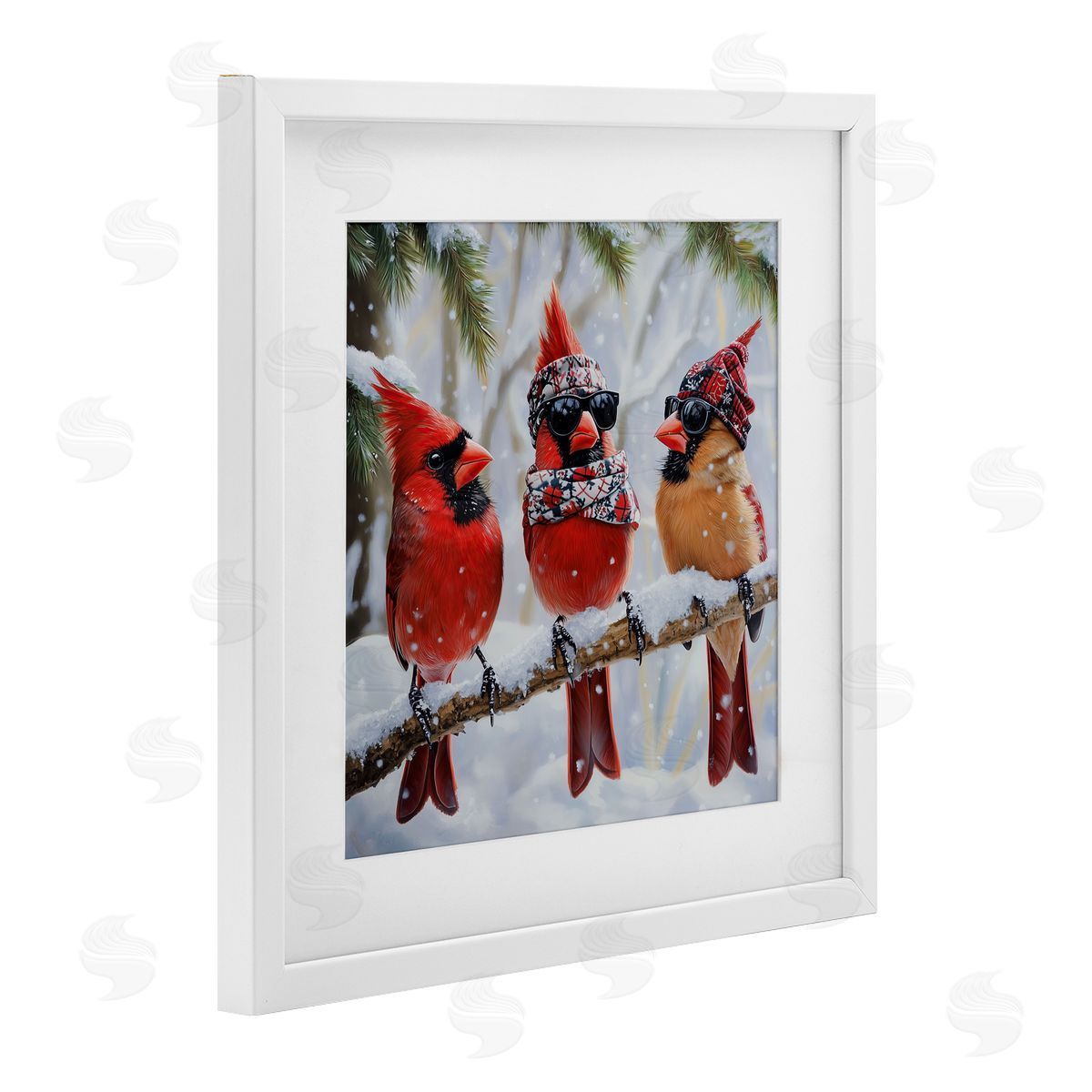 Jim Baldwin Row of Cool Cardinals Canvas Wall Art Print