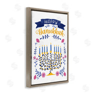 JJ Design House LLC | Floral Menorah Happy Hanukkah
