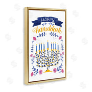 JJ Design House LLC | Floral Menorah Happy Hanukkah