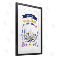 JJ Design House LLC | Floral Menorah Happy Hanukkah