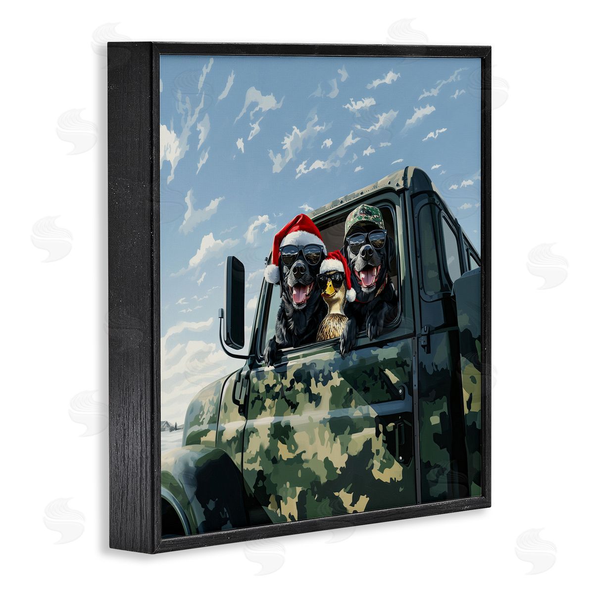 Jim Baldwin Santa Dogs & Duck Canvas Wall Art Print