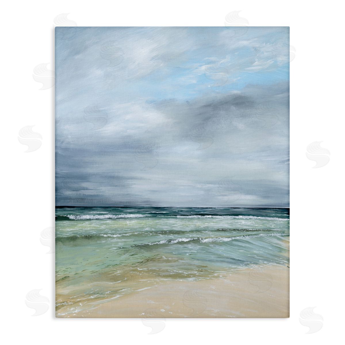 Georgie Harrison Calm Waves under Cloudy Sky Canvas Wall Art Print