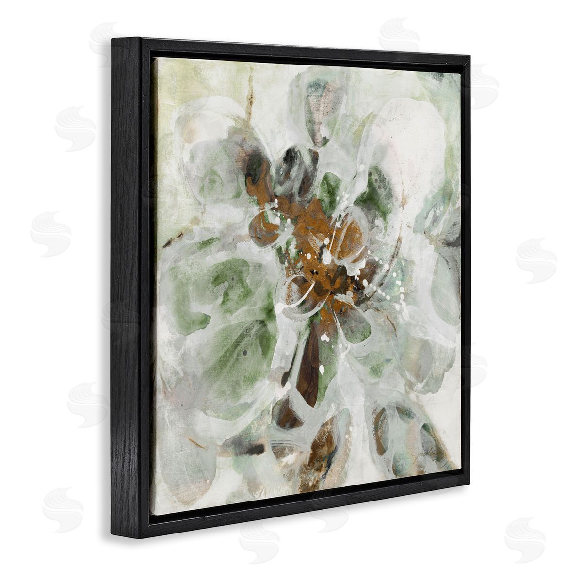 Liz Jardine Brown & Beige Movement Black Floating Frame Canvas Wall Art Print