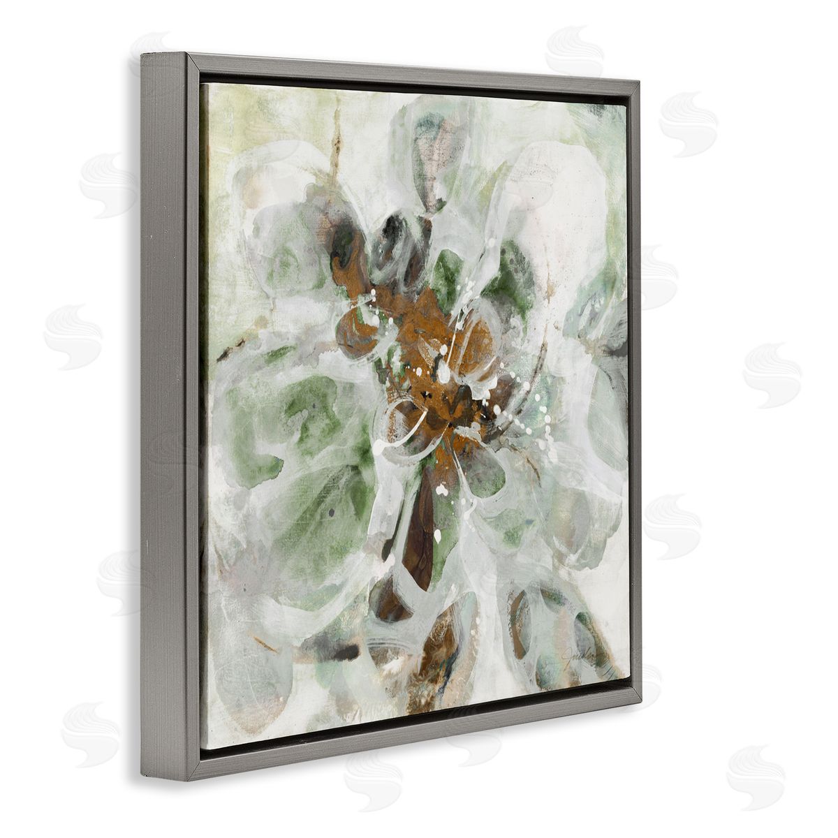 Liz Jardine Brown & Beige Movement Gray Floating Frame Canvas Art Print