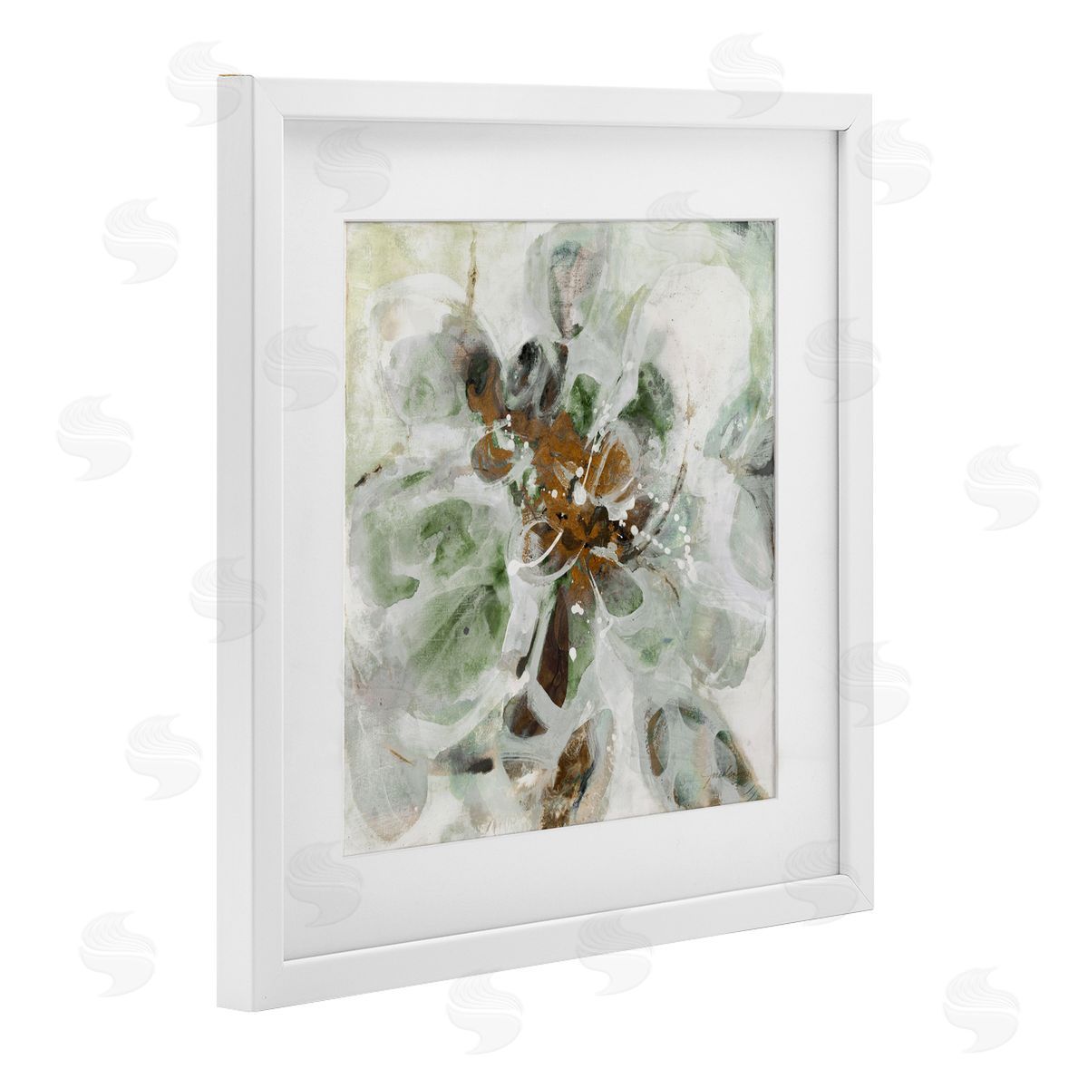 Liz Jardine Brown & Beige Movement White Framed Print Under Glass Art