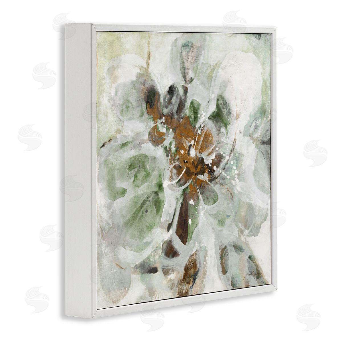 Liz Jardine Brown & Beige Movement White Frame Giclee Art Print