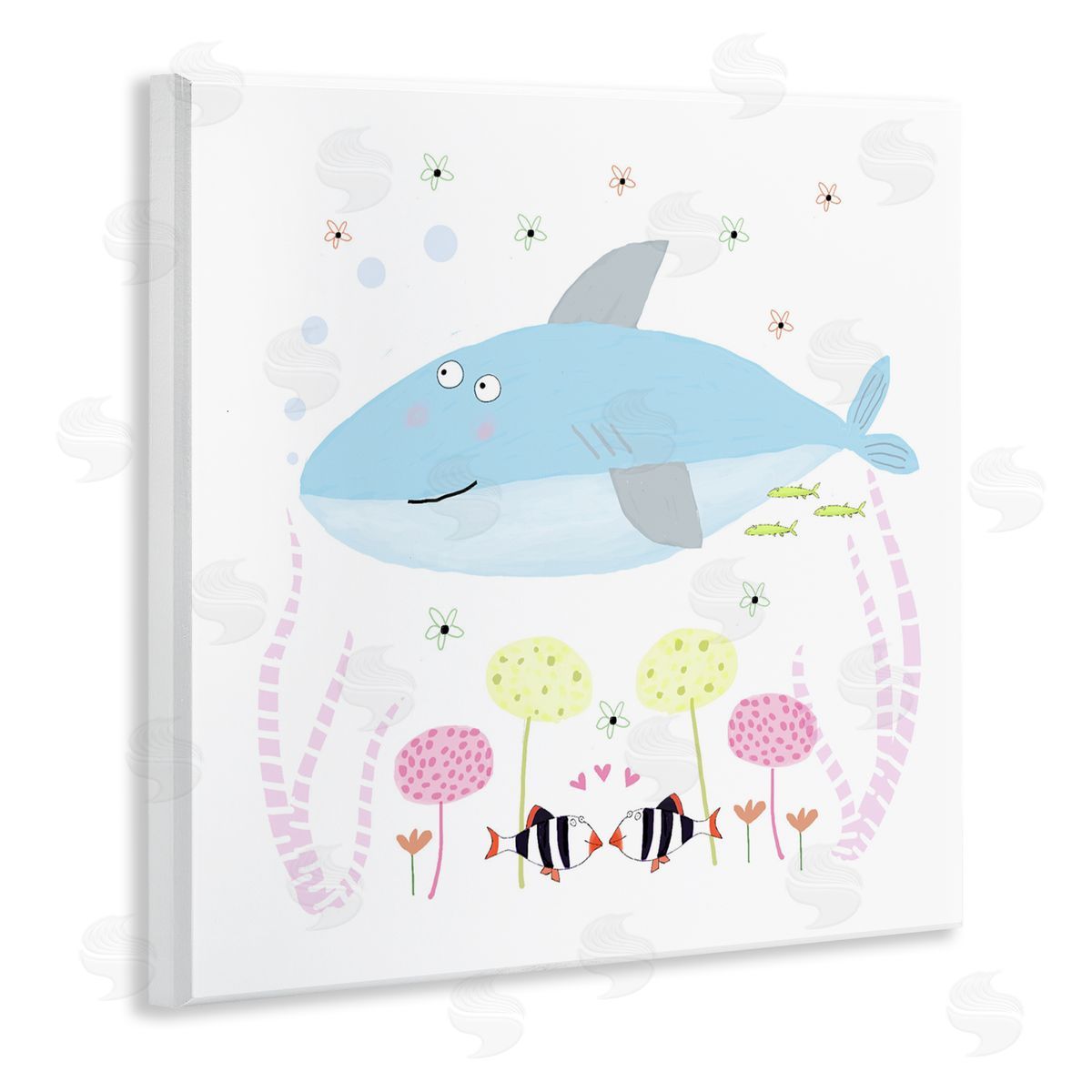 Carla Daly Baby Shark & Flowers Wall Plaque Art Print