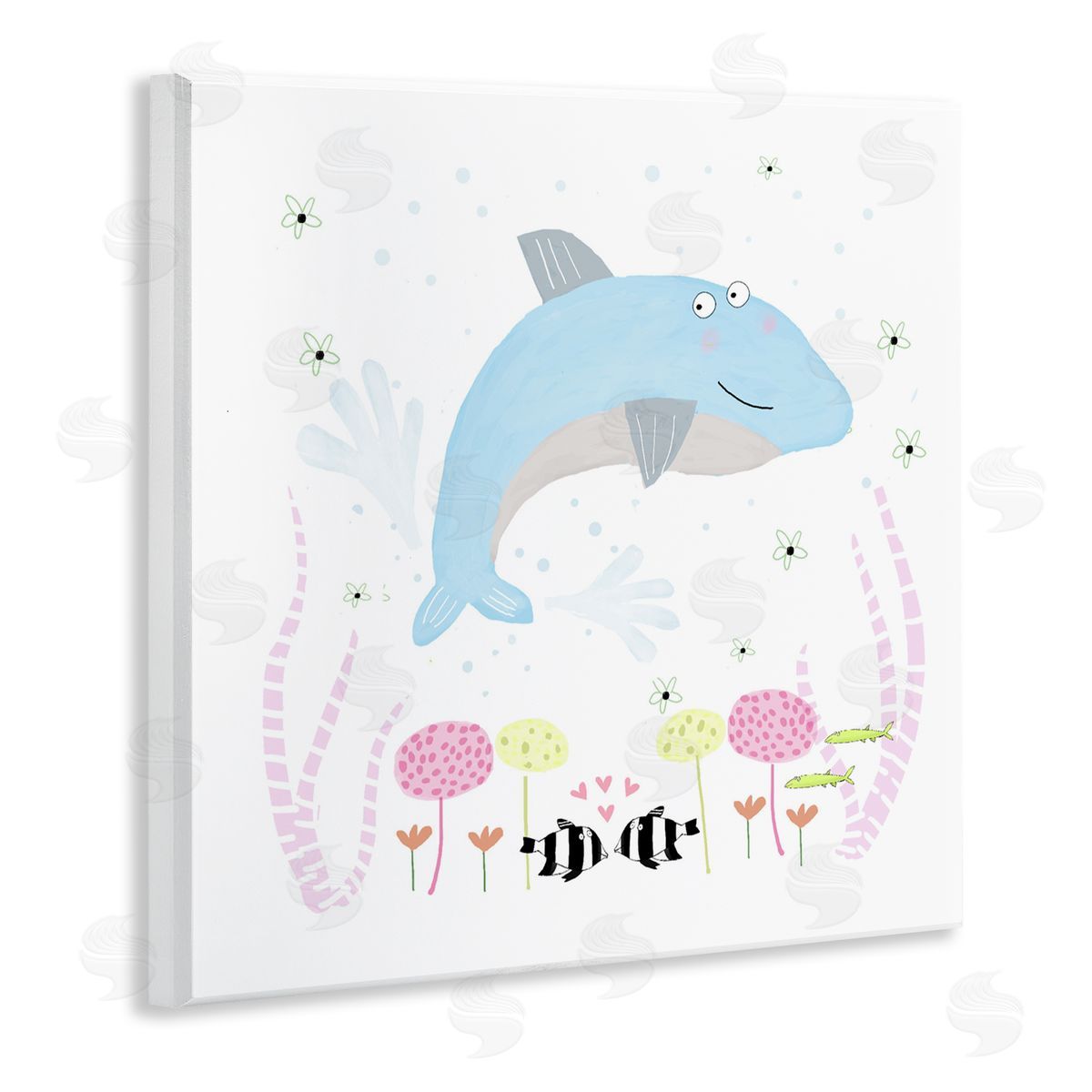 Carla Daly Baby Dolphin & Flowers Wall Plaque Art Print