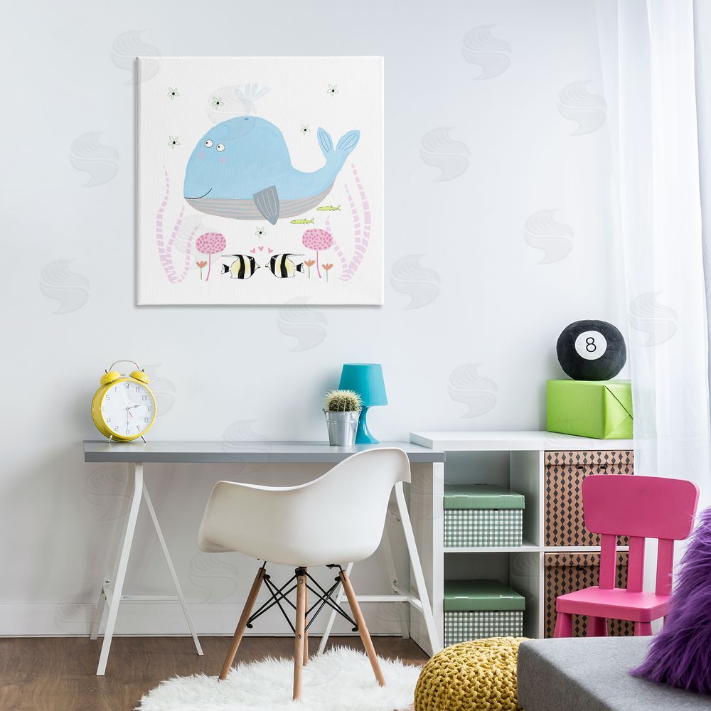Carla Daly Baby Whale & Flowers Printed Wall Art in Room
