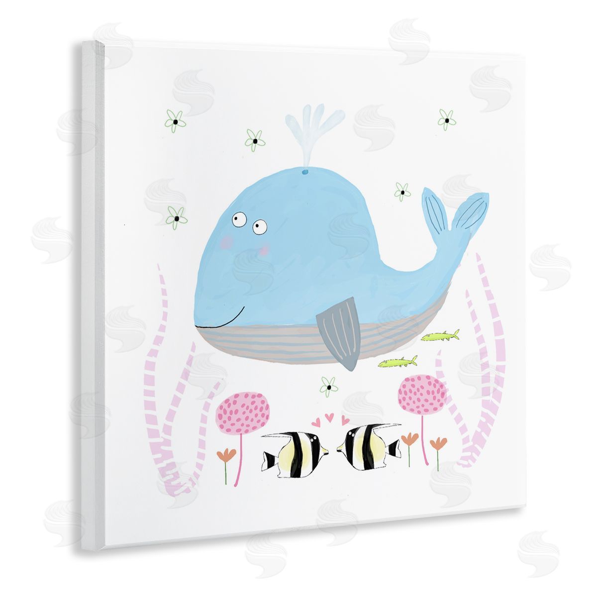 Carla Daly Baby Whale & Flowers Wall Plaque Art Print