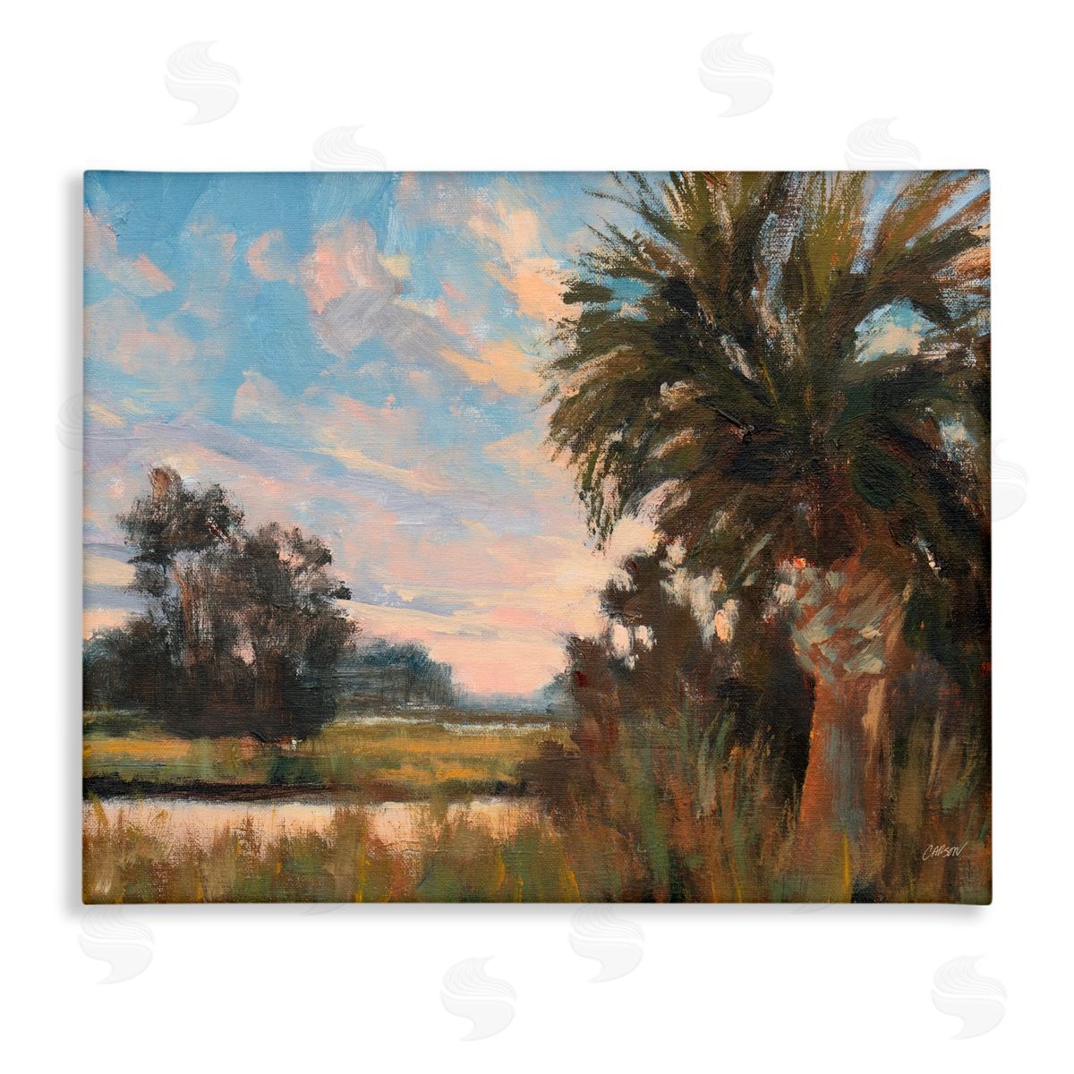 Carson Overstreet Palmetto Sunset Landscape Canvas Wall Art Print