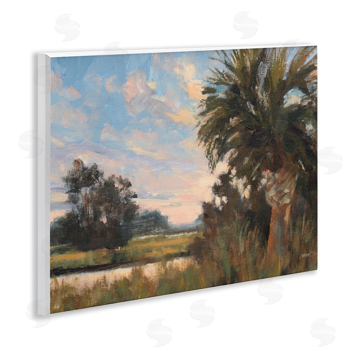 Carson Overstreet Palmetto Sunset Landscape Wall Plaque Art Print