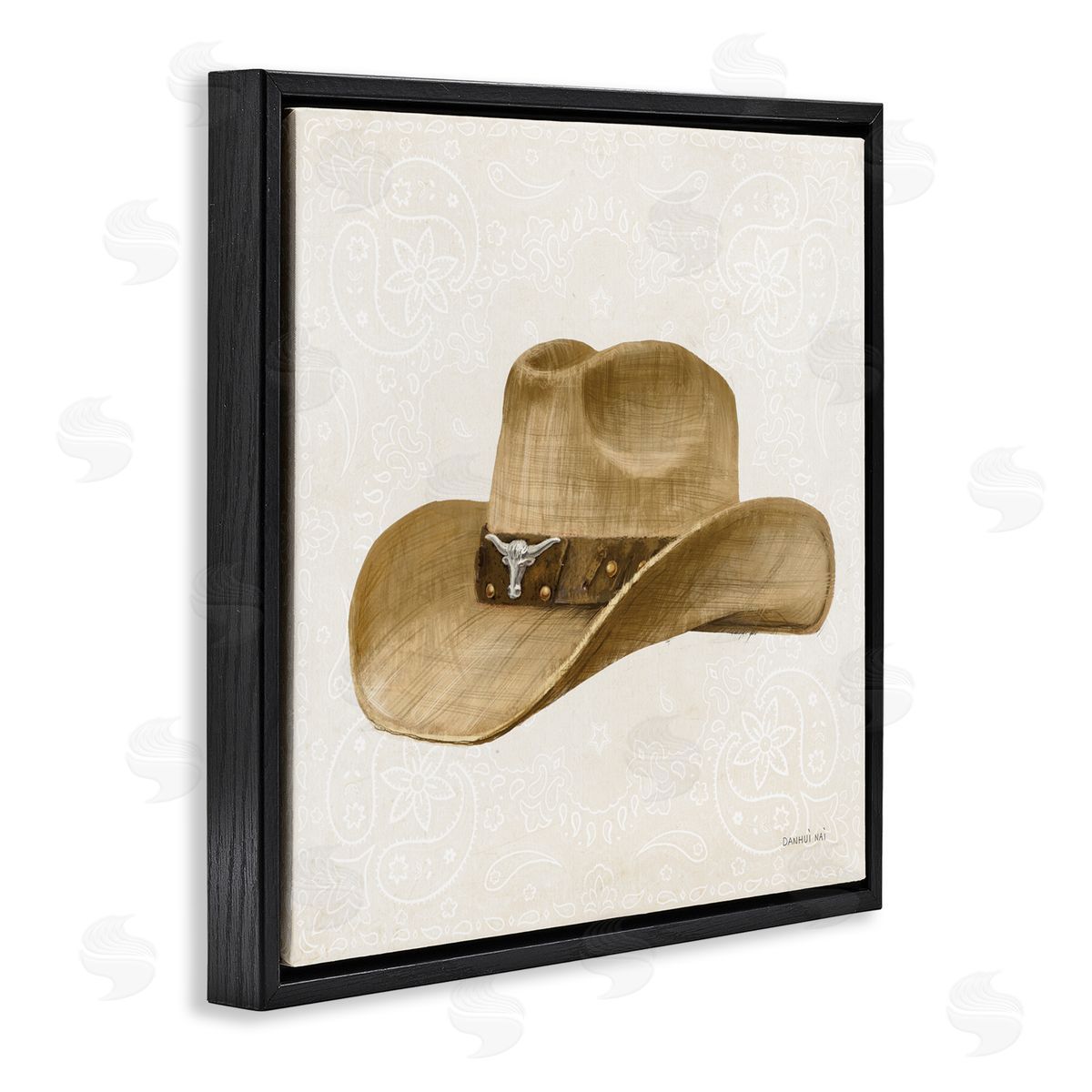 Danhui Nai Cowboy Rider of Range Black Floating Frame Canvas Wall Art Print