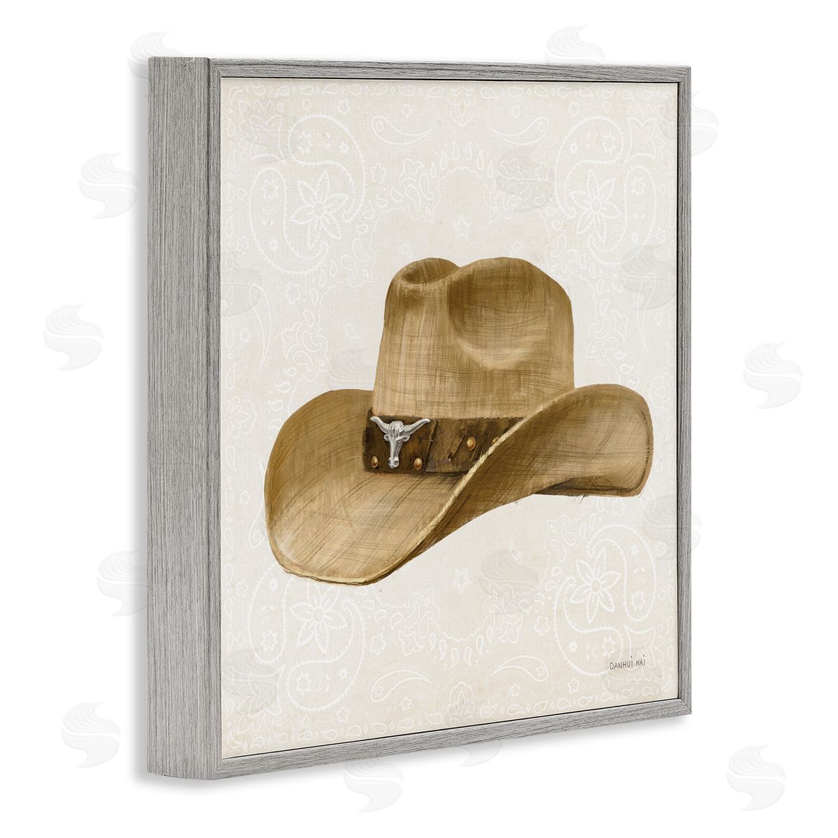 Danhui Nai Cowboy Rider of Range Gray Framed Giclee Art Print