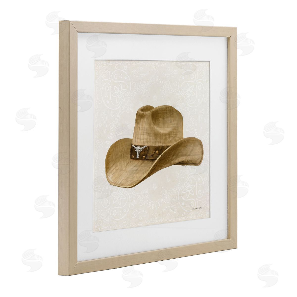 Danhui Nai Cowboy Rider of Range Birch Framed Print Under Glass Art