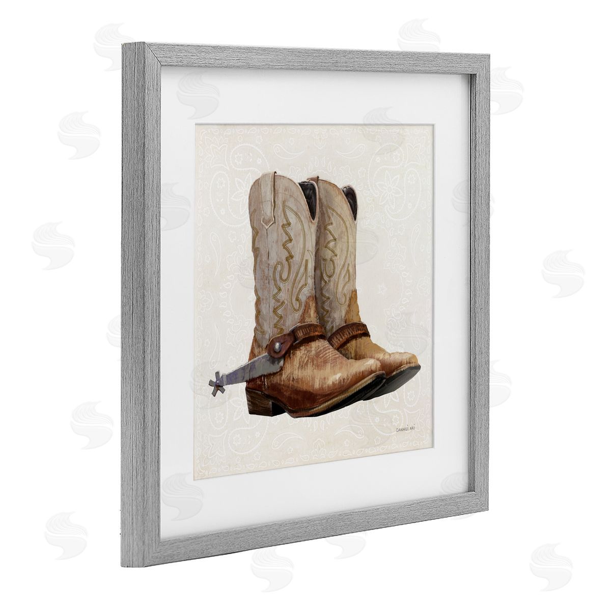 Danhui Nai Riders Of The Range Gray Framed Print Under Glass Art