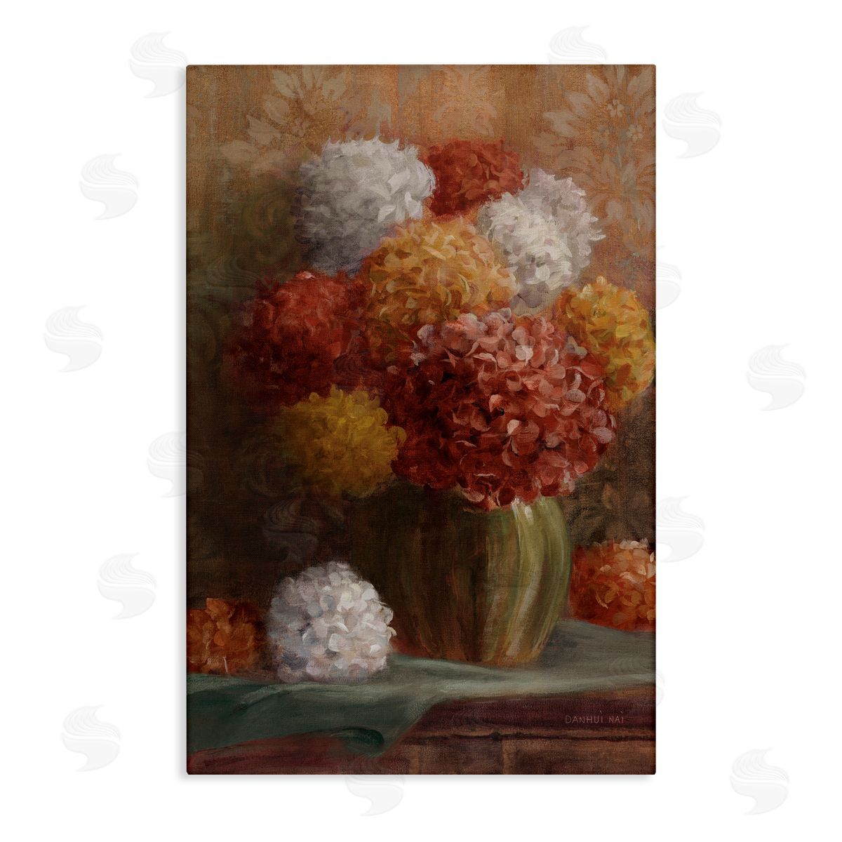Danhui Nai Warm Tone Hydrangea Crop Canvas Wall Art Print