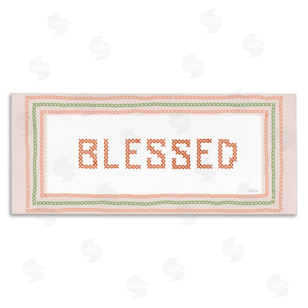Danhui Nai Faux Cross Stitch Blessed Canvas Wall Art Print