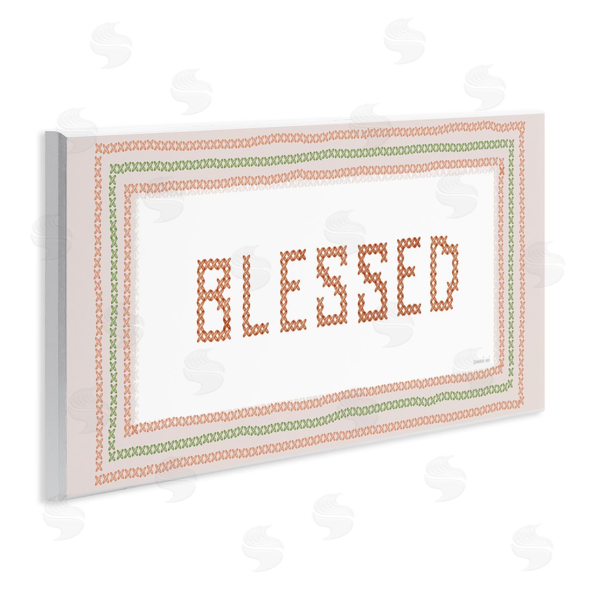 Danhui Nai Faux Cross Stitch Blessed Wall Plaque Art Print
