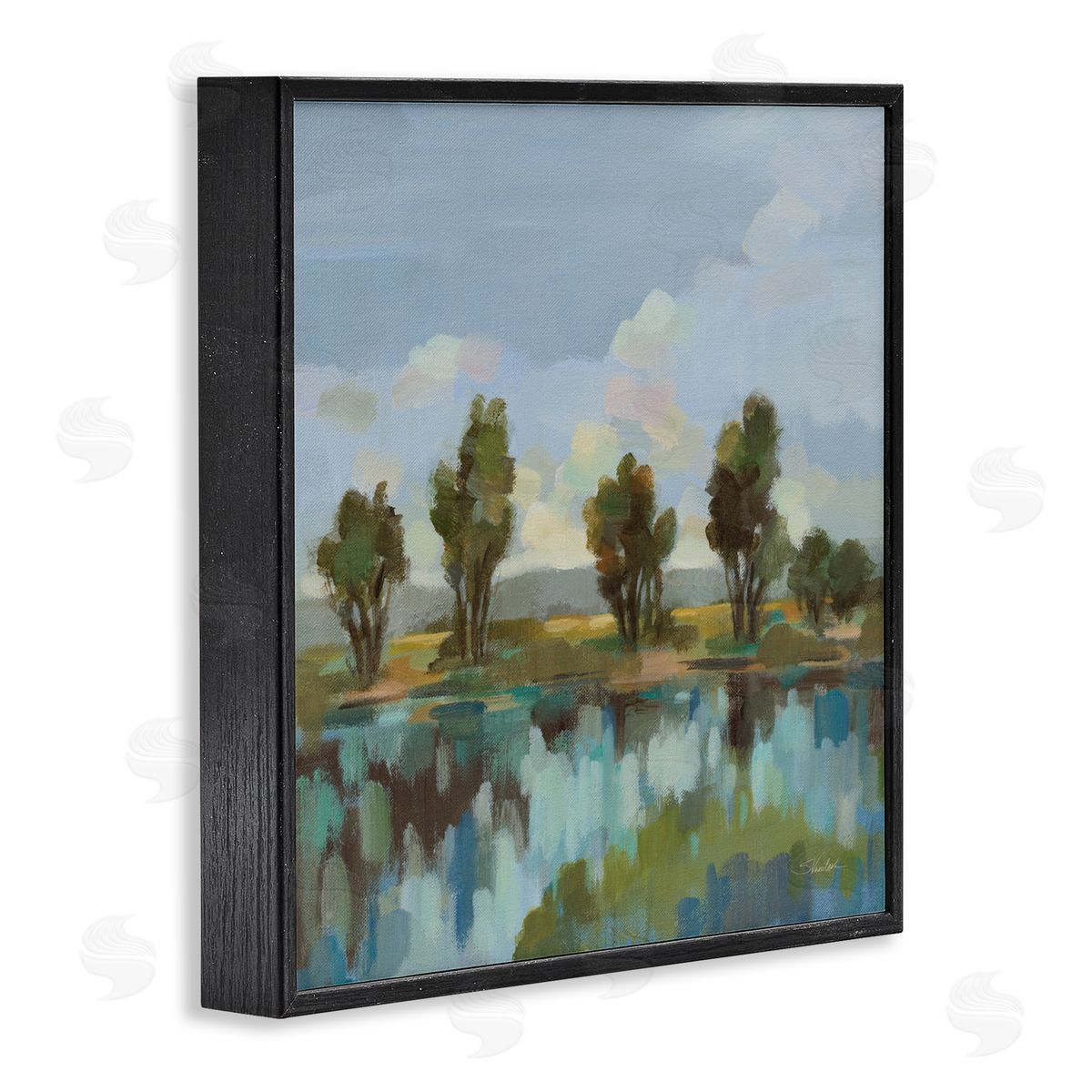 Silvia Vassileva Scenic River Reflections Black Framed Giclee Art Print