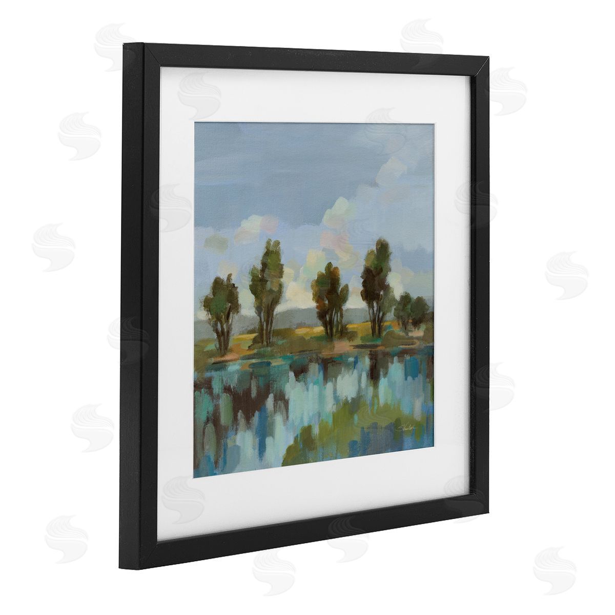 Silvia Vassileva Scenic River Reflections Black Framed Print Under Glass Art