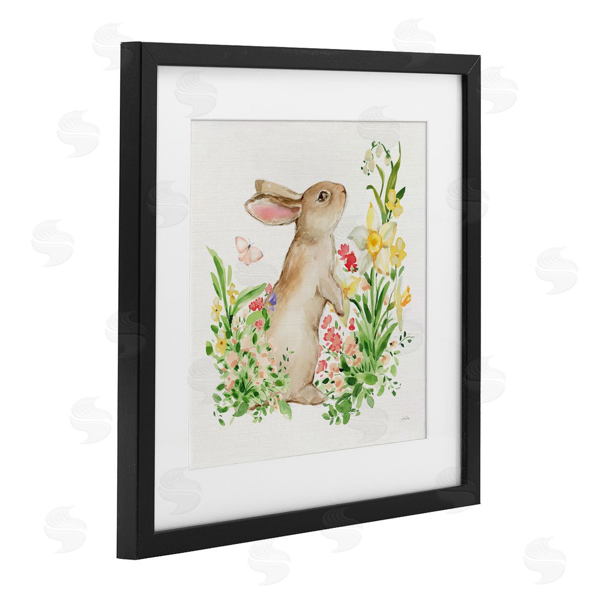 Katrina Pete Spring Celebration Rabbit Black Framed Print Under Glass Art