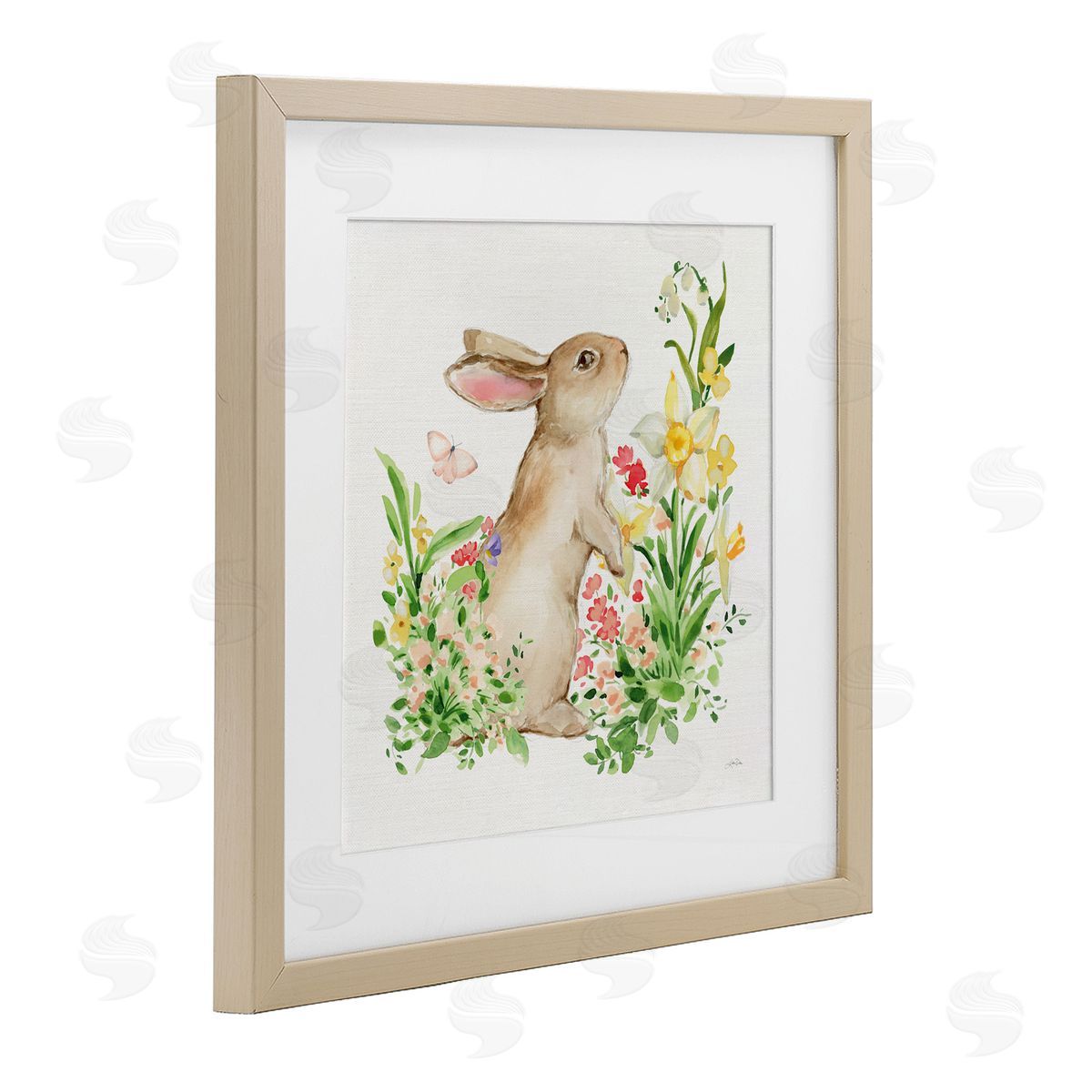 Katrina Pete Spring Celebration Rabbit Birch Framed Print Under Glass Art