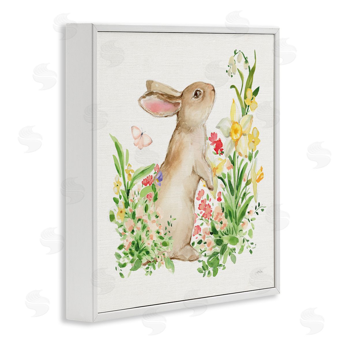 Katrina Pete Spring Celebration Rabbit White Frame Giclee Art Print