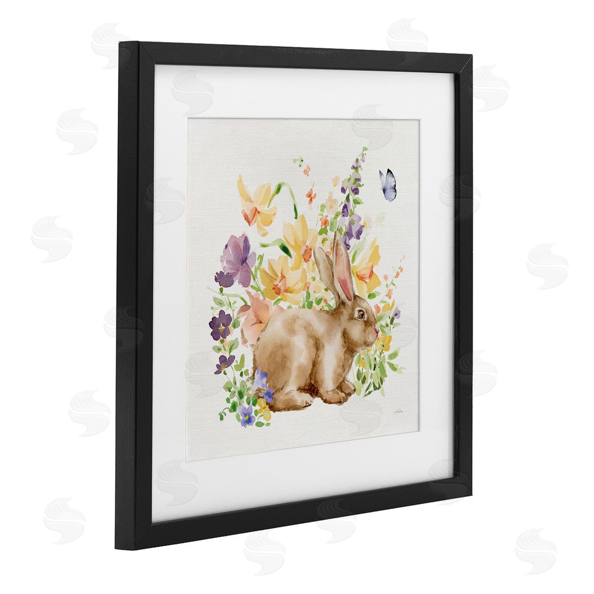 Katrina Pete Spring Celebration Bunny Black Framed Print Under Glass Art