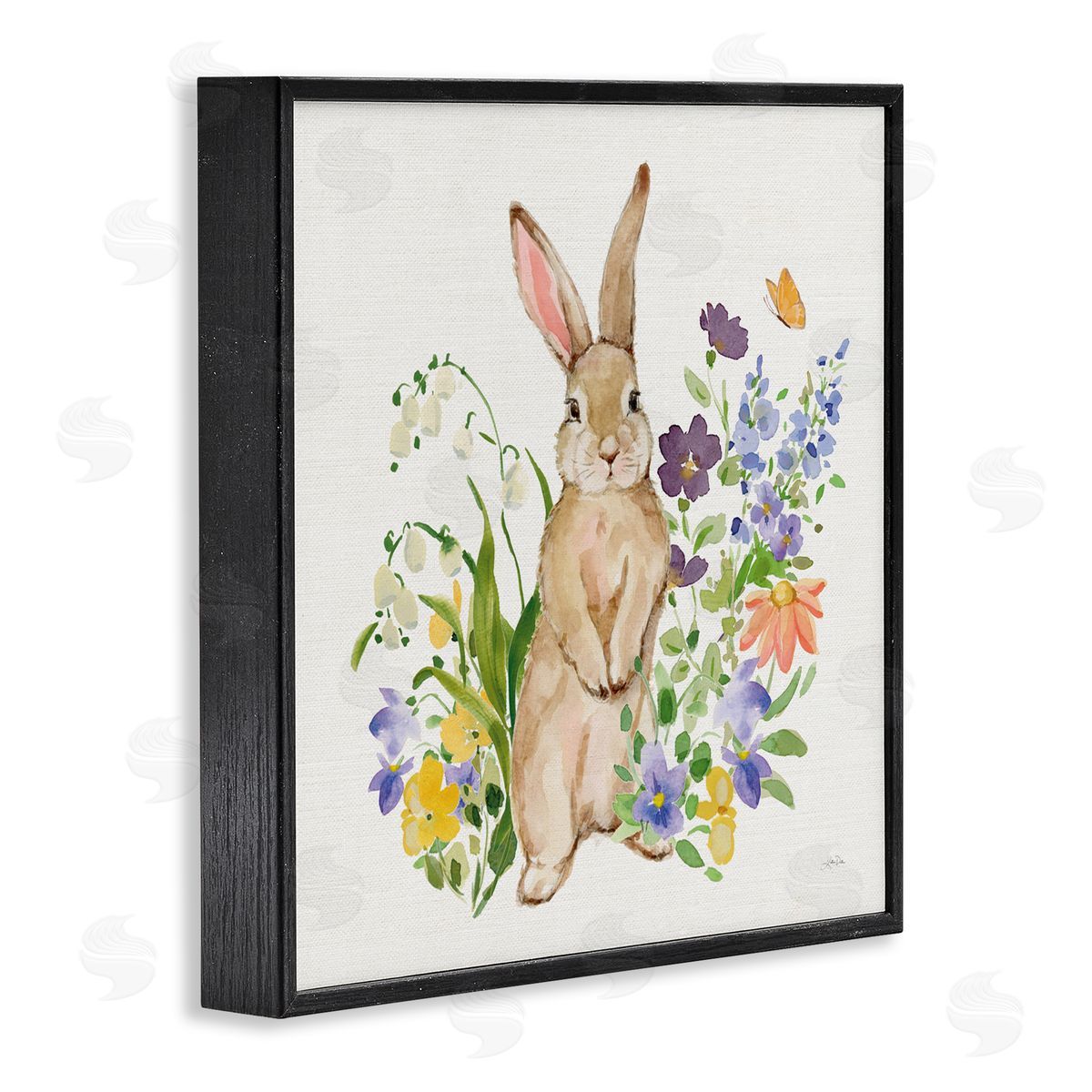 Katrina Pete Spring Bunny Standing Black Framed Giclee Art Print