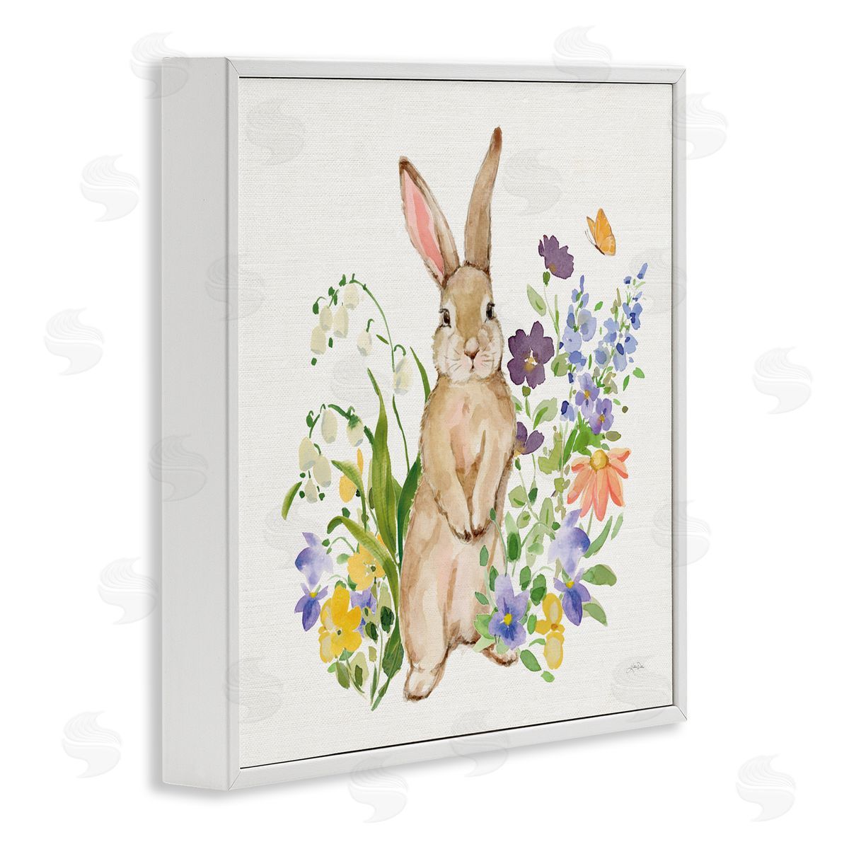 Katrina Pete Spring Bunny Standing White Frame Giclee Art Print