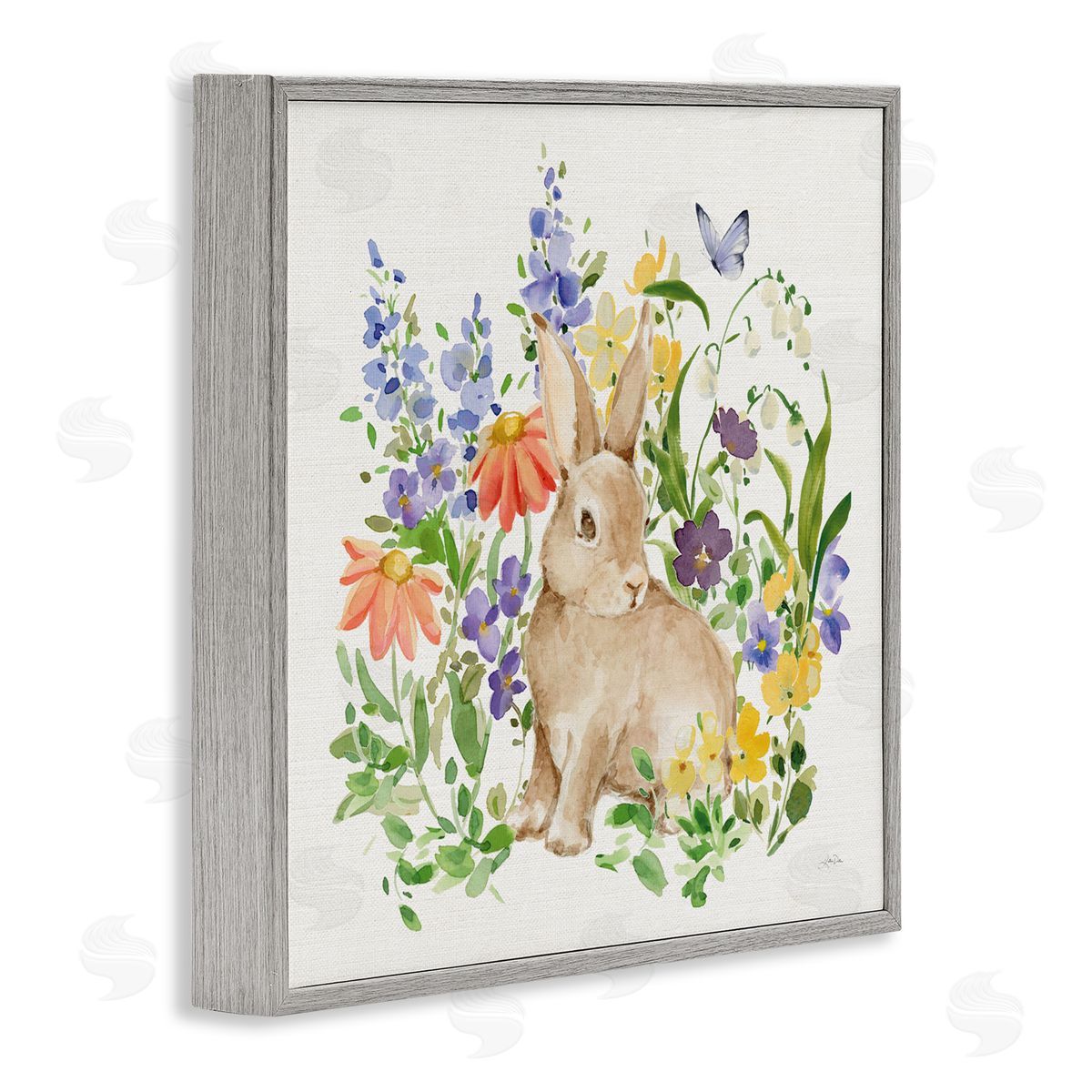 Katrina Pete Celebrate Spring Bunny Gray Framed Giclee Art Print