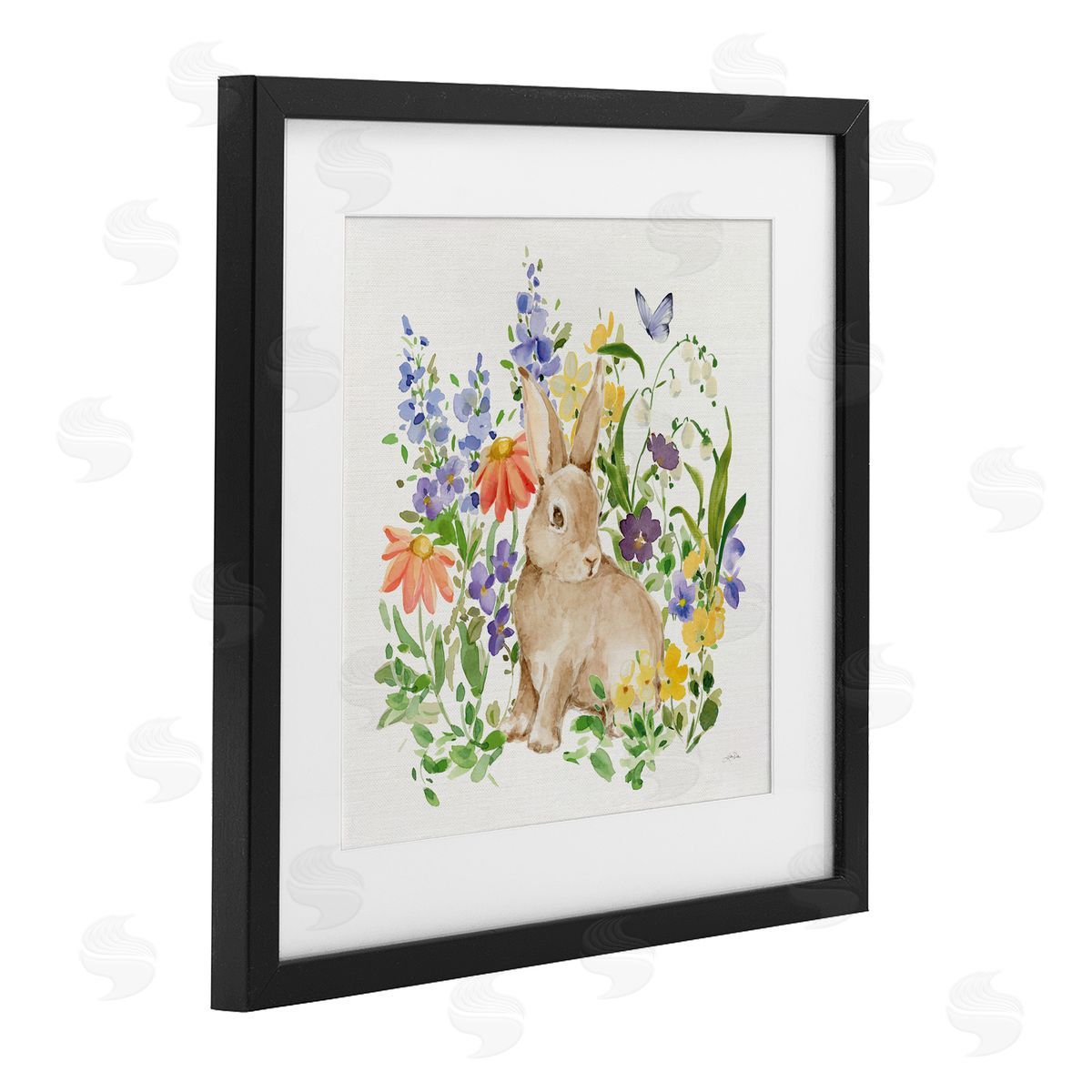 Katrina Pete Celebrate Spring Bunny Black Framed Print Under Glass Art
