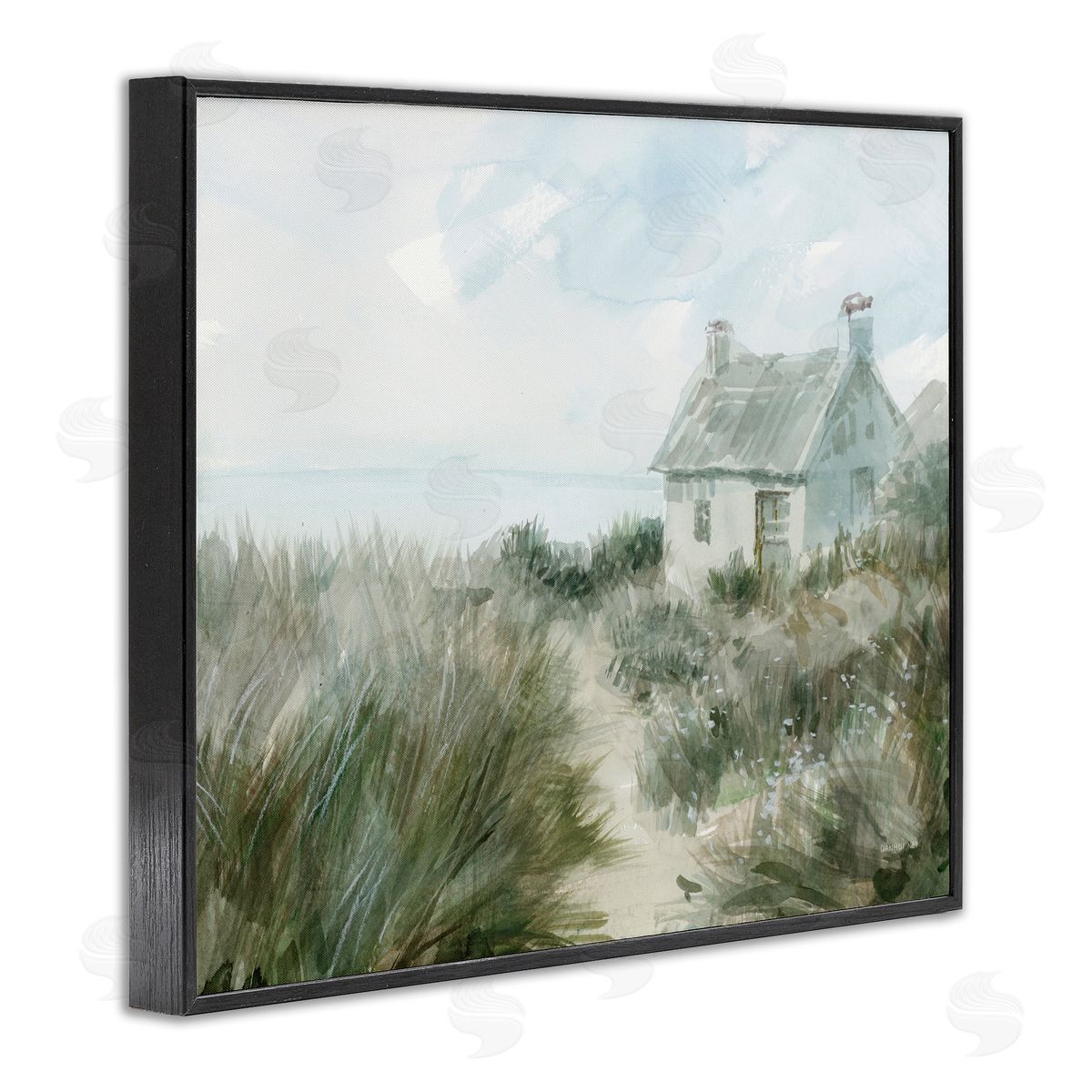 Danhui Nai Simple Windswept Cottage Black Framed Giclee Art Print